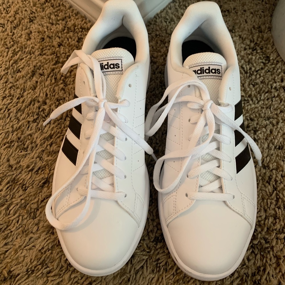 Adidas White w/ Black Stripes